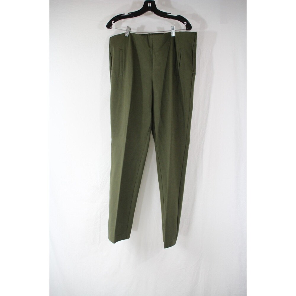 Chico's So Slimming Sz 3 Juliet Slim Leg Pant Women's 16R Olive Green Trousers